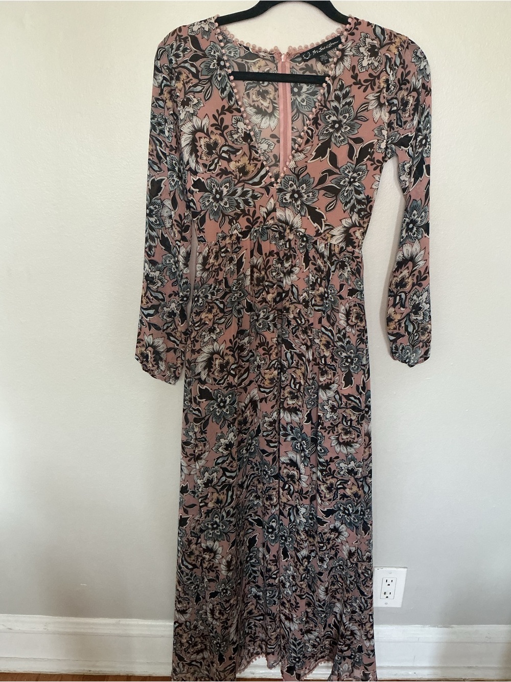 For Love & Lemons Dusty Pink Floral Maxi Dress